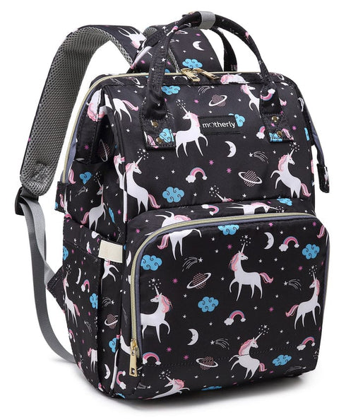 Baby Diaper Bag (Waterproof) Unicorn Black - Sunshine