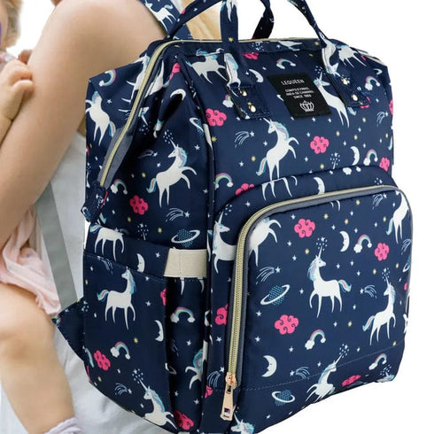 Baby Diaper Bag (Waterproof) Unicorn Blue- Sunshine