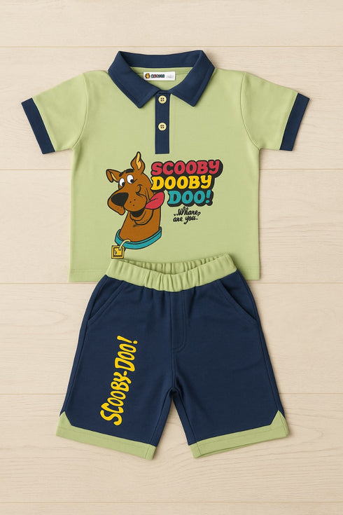 Scooby Dooby Panelled Polo Short Set