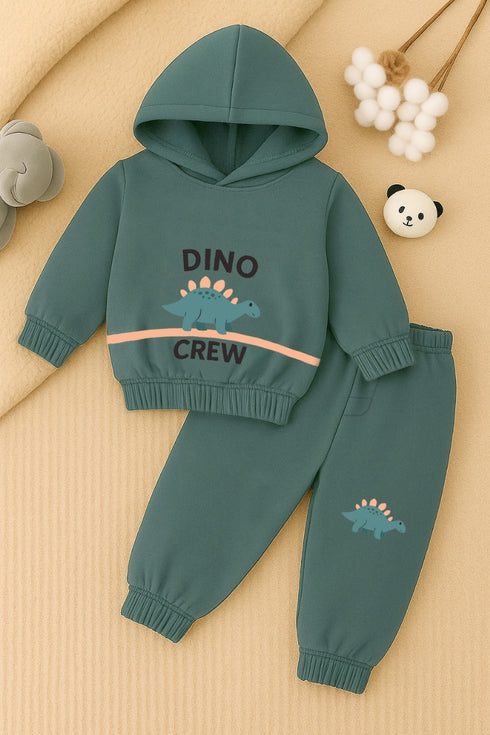 Dino Crew Fleece Hooded Set