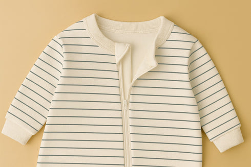 Bare Stripes Fleece Footed Sleepsuit