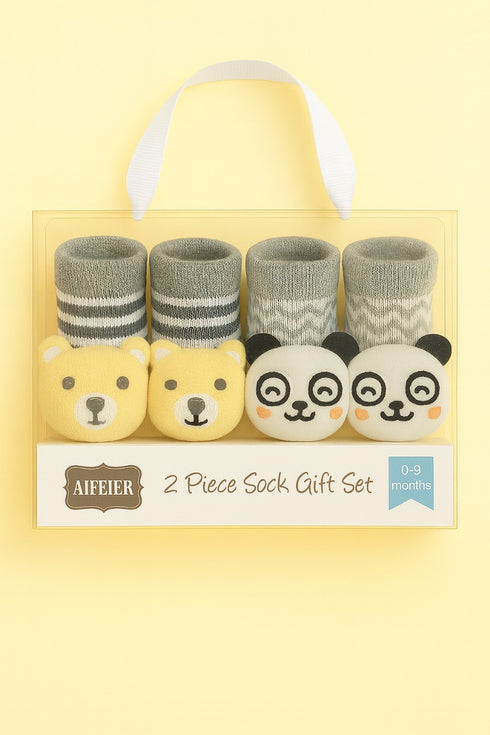 Bear & Panda Baby Socks Set (0-9 Months)