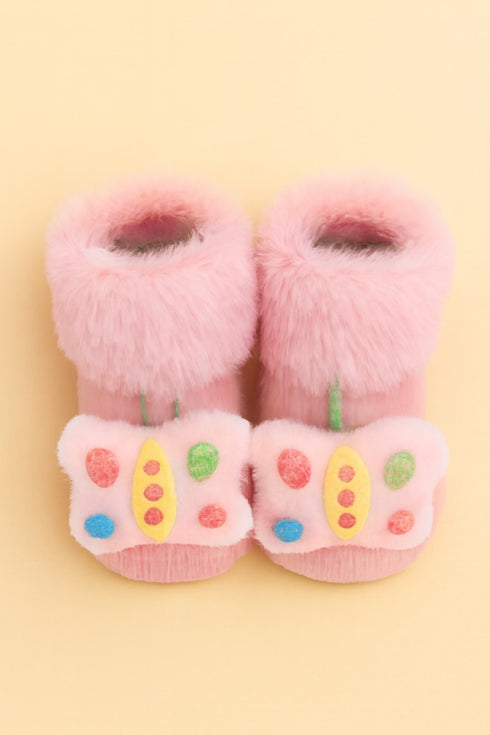 Butterfly Fluffy Baby Booties Set