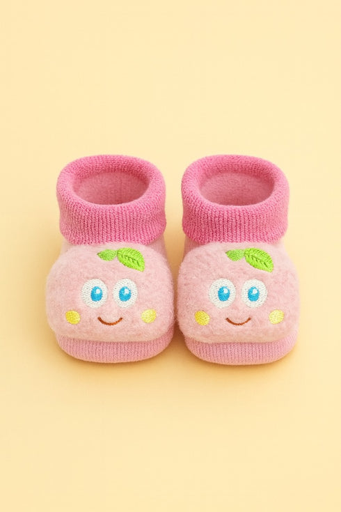 Pink Cherry Baby Booties