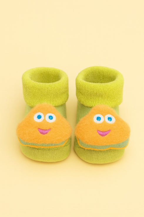 Smiling Character Baby Booties