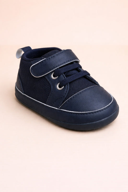 Navy Blue Sneakers with Velcro Strap