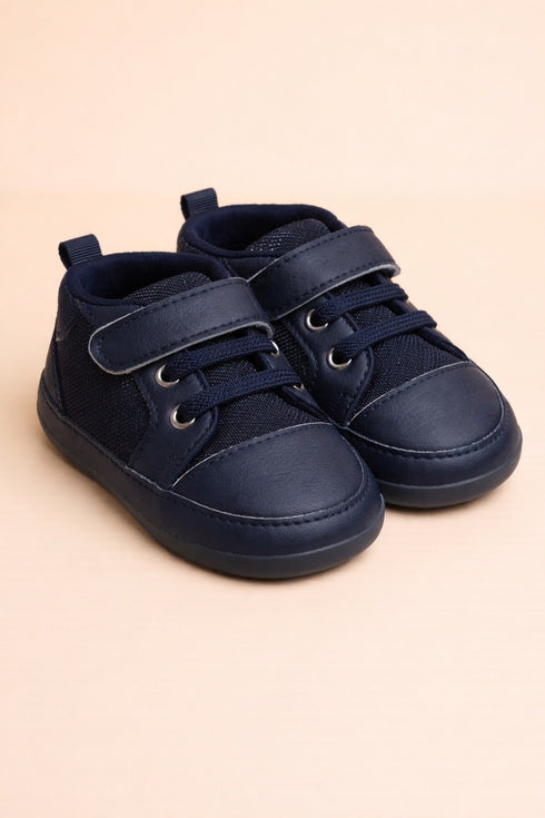Navy Blue Sneakers with Velcro Strap