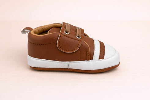 Brown & White Baby Sneakers