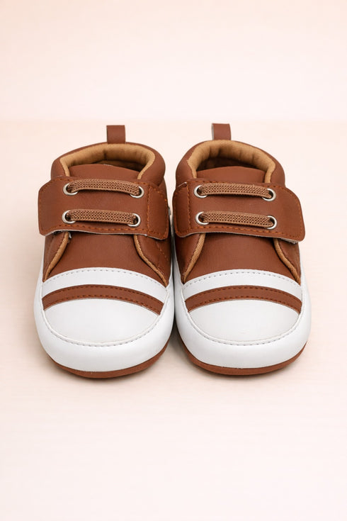 Brown & White Baby Sneakers