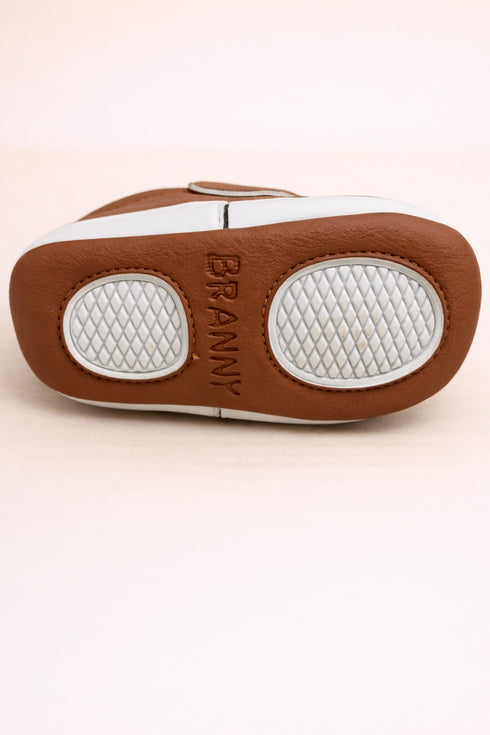 Brown & White Baby Sneakers