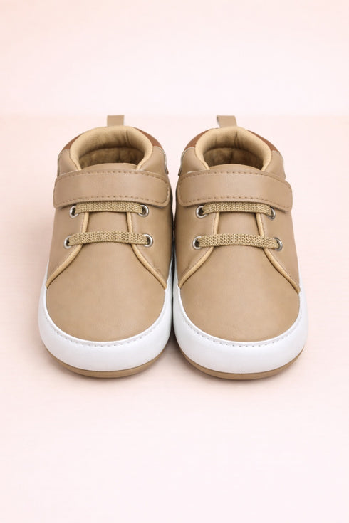 Beige Baby Sneaker with Velcro Strap