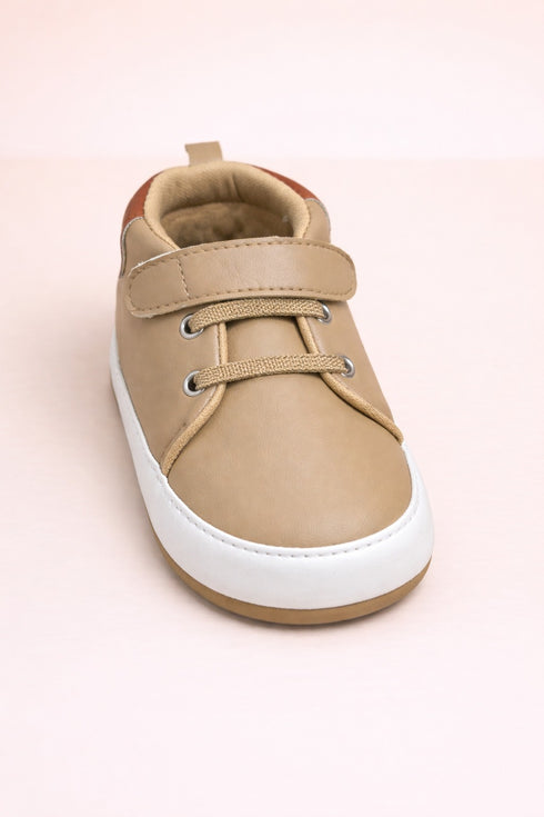 Beige Baby Sneaker with Velcro Strap