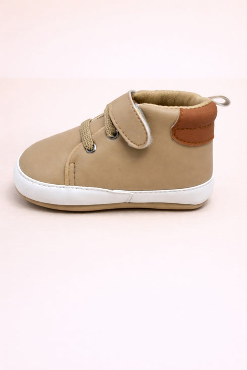 Beige Baby Sneaker with Velcro Strap