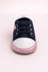 Pink Star Twinkle Navy Velcro Baby Sneakers