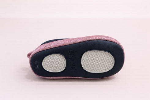 Pink Star Twinkle Navy Velcro Baby Sneakers