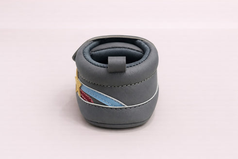 Yellow Star Twinkle Grey Velcro Baby Sneakers