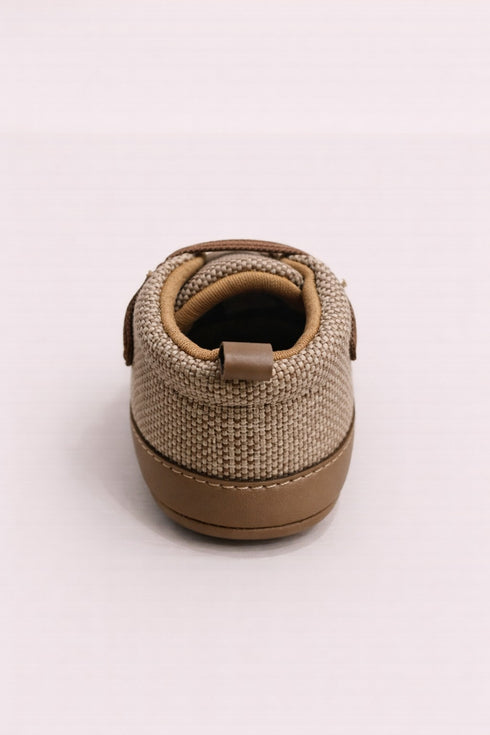 Sand & Brown Toddler Velcro Baby Sneakers