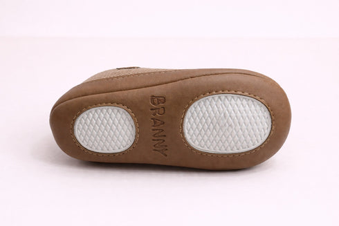 Sand & Brown Toddler Velcro Baby Sneakers