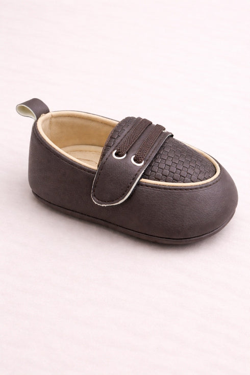 Chocolate Brown Luxe Dot Slip-Ons Sneakers