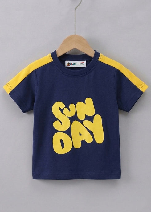 Sun Day Printed Panelled Interlock Short Set