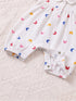 Rainbow Butterfly Polo Collar Romper