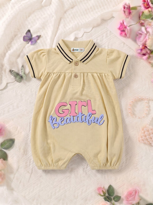 Beautiful Girl Polo Collar Romper