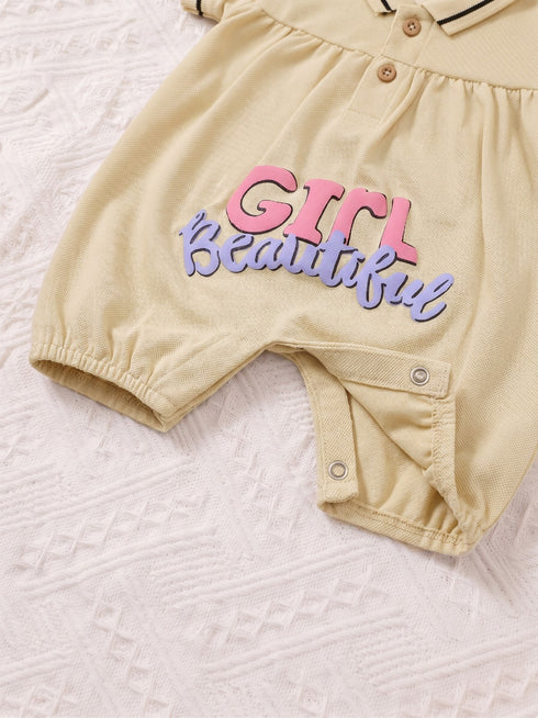 Beautiful Girl Polo Collar Romper