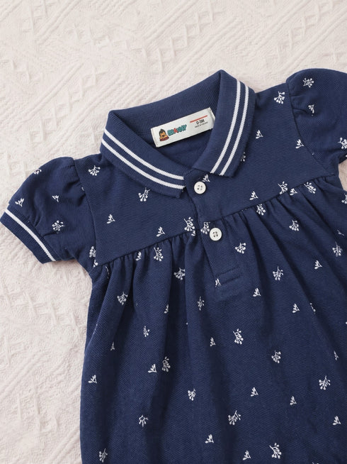 Sweet Sprout Polo Collar Romper