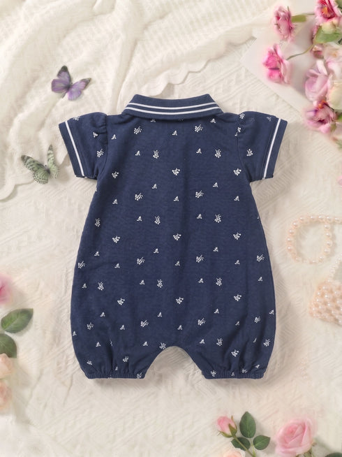 Sweet Sprout Polo Collar Romper