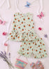 Pastel Fruit Bow Detail Frock Set