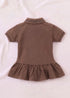Brown Embroidered Polo Frock Set