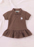 Brown Embroidered Polo Frock Set