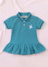 Turquoise Embroidered Polo Frock Set