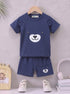 Playful Bear Raglan Interlock Short Set