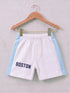 Boston Printed Panelled Interlock Short Set