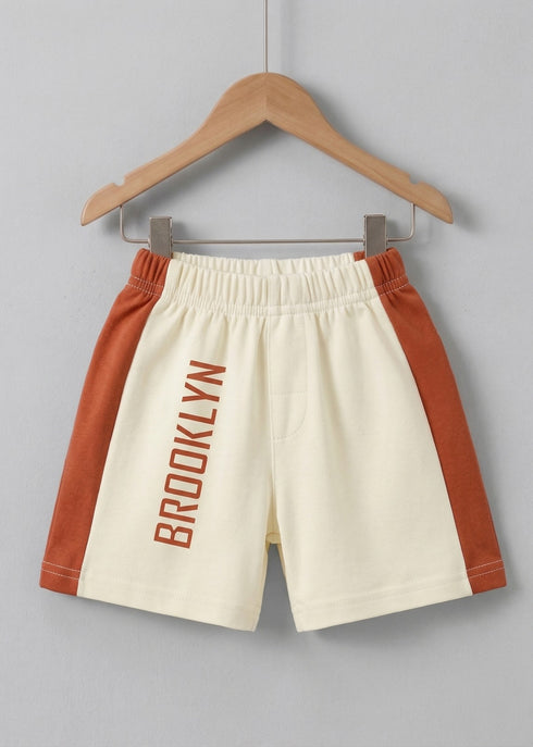 Brooklyn Printed Panelled Interlock Short Set