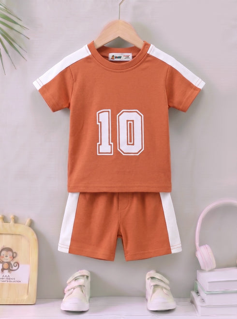Little Athlete Panelled Interlock Short Set