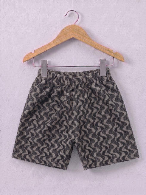 Jacquard Textured Cuban Collar Polo Short Set