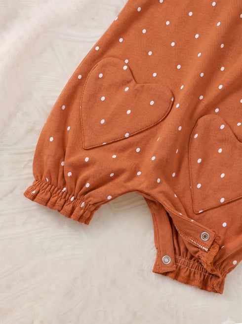 Rusty Polka Dot Frilled Romper