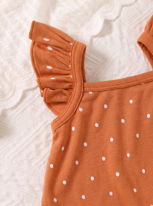 Rusty Polka Dot Frilled Romper
