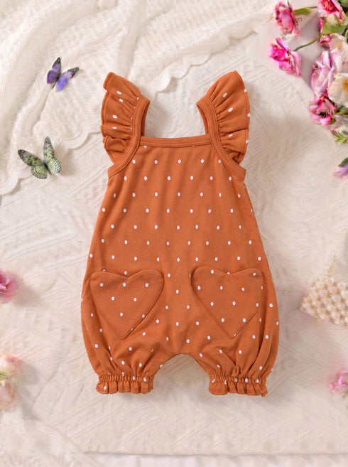 Rusty Polka Dot Frilled Romper
