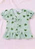 Green Hearts Bow Detail Frock Set