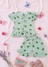 Green Hearts Bow Detail Frock Set