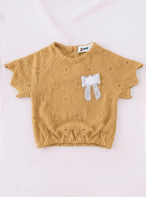 Mustard Scalloped Pajama Set