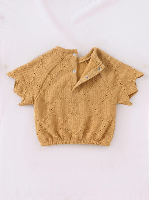Mustard Scalloped Pajama Set