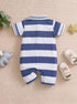 Striped Embroidered Polo Romper