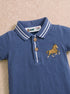 Blue Embroidered Polo Romper