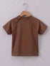 Playful Bear Raglan Interlock Short Set (Brown)