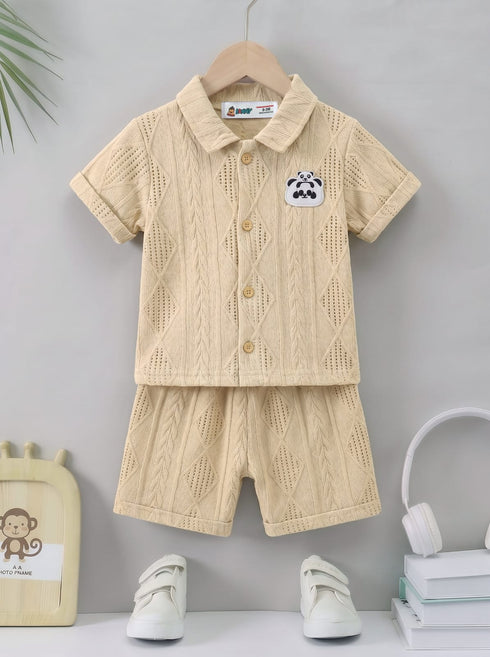 Nordic Panda Button-Down Short Set