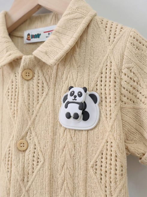 Nordic Panda Button-Down Short Set